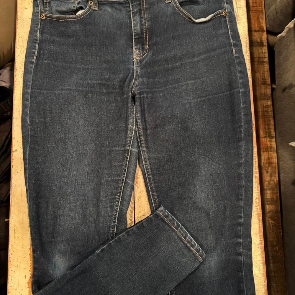 Harper Heritage Womens Mid Rise Skinny Jeans Dark Wash Blue Size 30